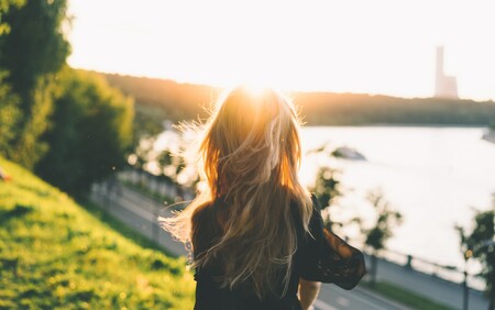woman at sunset